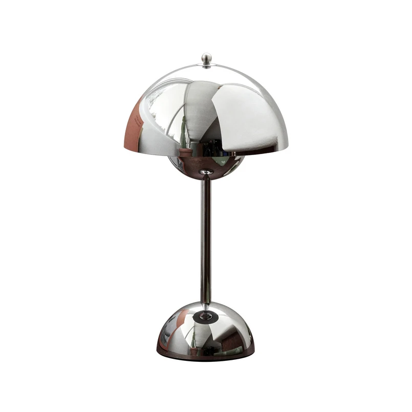 &Tradition - LED-batteridrevet bordlampe Flowerpot VP9, forkromet