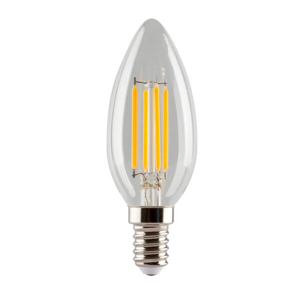 e3light - Pære LED 4W (470lm) Kerte Klar CRI90+ Dæmpbar E14